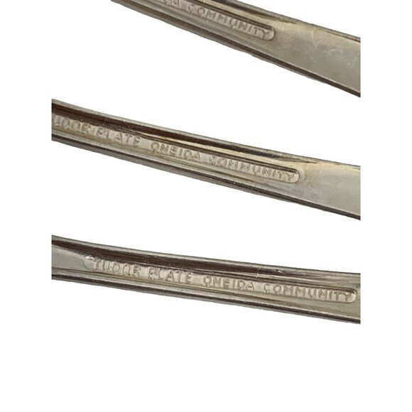 Bridal Wreath Vintage 50s Oneida Silver Plate Floral Pattern Teaspoons Set Of 6 - Picture 3 of 6